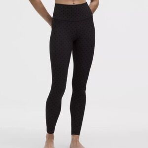 NWT LULULEMON Align HR Pant 28” Flocked Polka Flock Black